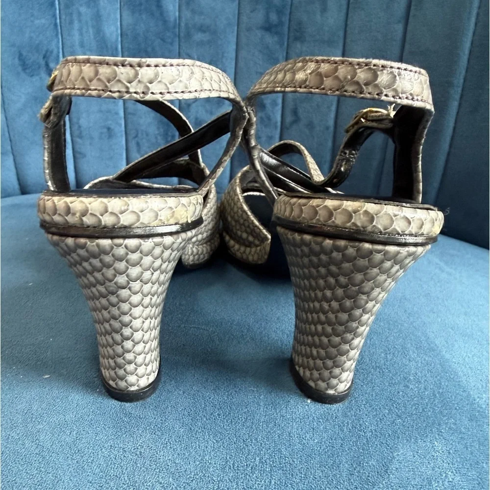 Vintage Hush Puppies Snakeskin Sandals 5.5M